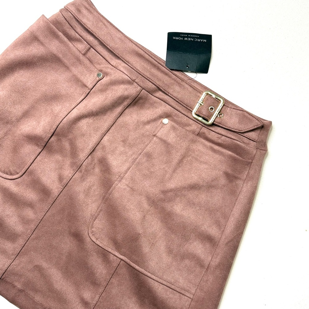 Marc New York Dusty Rose Faux Suede Mini Skirt Size Small NWT - Picture 2 of 6